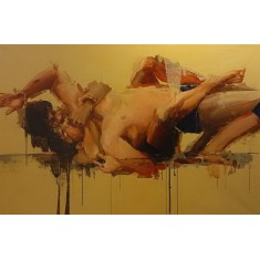 Khalid Khan-Kaay, 39 x 58 Inch, Acrylic on Canvas, Figurative Painting, AC-KHKN-094